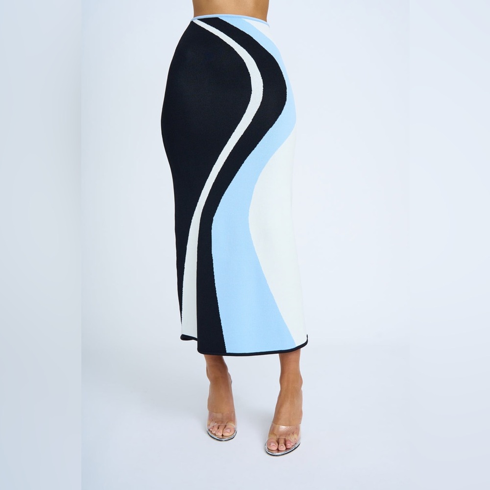 By Johnny Colorblock Wave Maxi Skirt